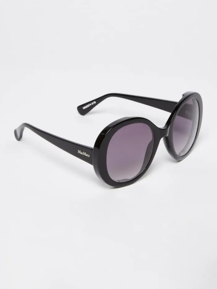 Woman Oversized Round Sunglasses Black Maxmara Eyewear