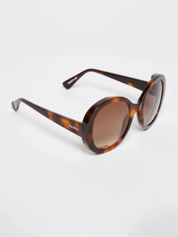 Woman Oversized Round Sunglasses Tawny Sand Maxmara Eyewear
