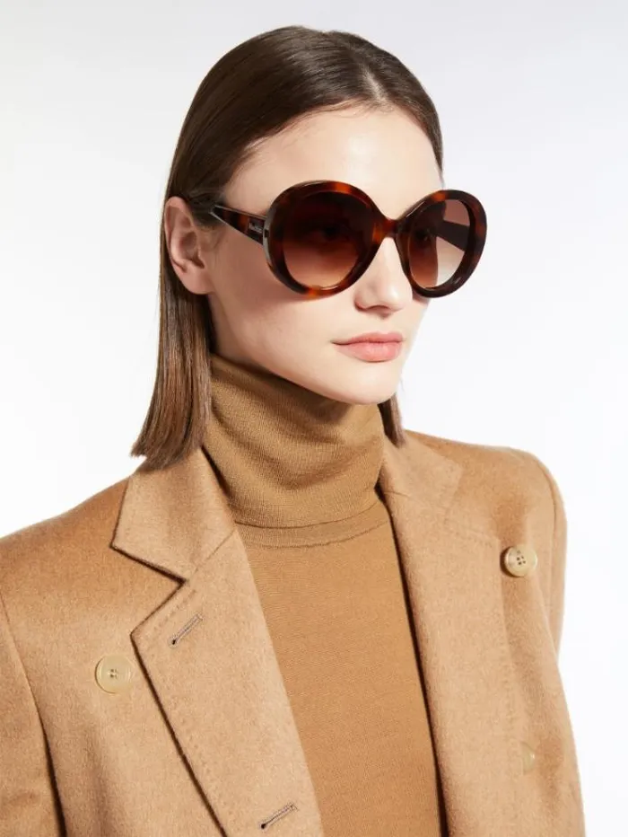 Woman Oversized Round Sunglasses Tawny Sand Maxmara Eyewear Woman Oversized Round Sunglasses Tawny Sand Maxmara Eyewear