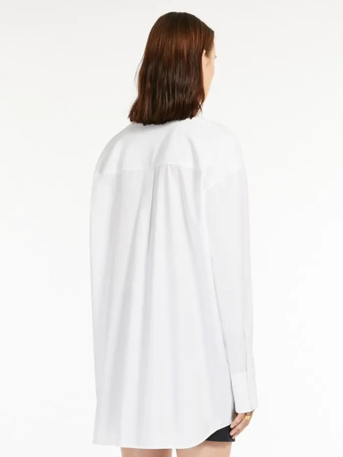 Woman Oxford Cloth Overshirt Optical White Maxmara Shirts And Tops Woman Oxford Cloth Overshirt Optical White Maxmara Shirts And Tops