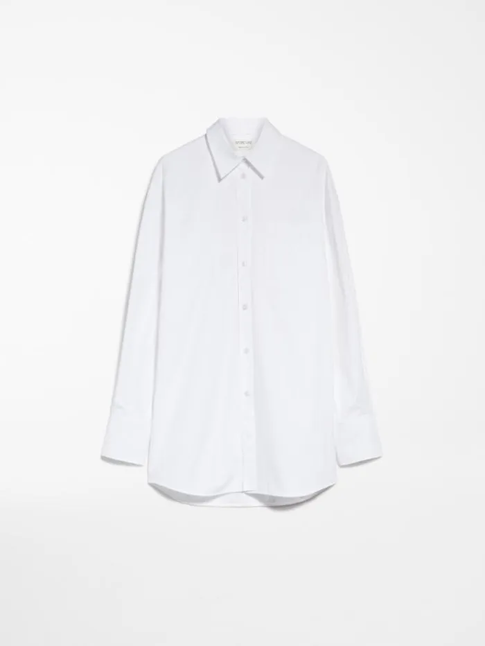 Woman Oxford Cloth Overshirt Optical White Maxmara Shirts And Tops Woman Oxford Cloth Overshirt Optical White Maxmara Shirts And Tops