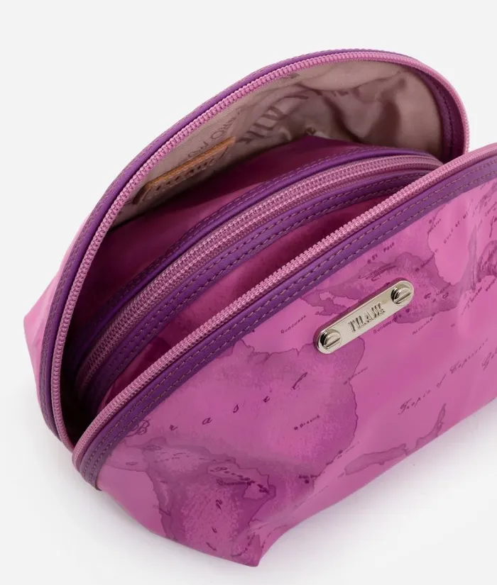 Woman Pouches and Toiletry Bags Alviero Martini Small Case Kit 3 Pouches In Mauve Rubberized Fabric
