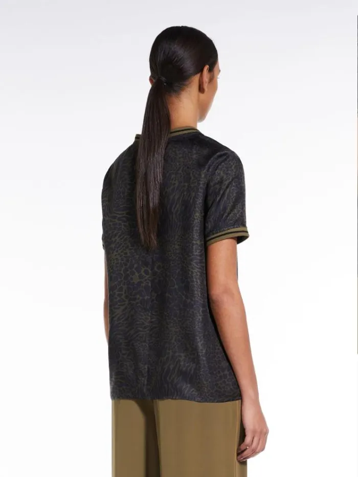 Woman Printed Silk Twill Blouse Black Maxmara Shirts And Tops Woman Printed Silk Twill Blouse Black Maxmara Shirts And Tops