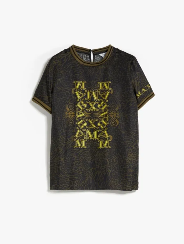 Woman Printed Silk Twill Blouse Black Maxmara Shirts And Tops Woman Printed Silk Twill Blouse Black Maxmara Shirts And Tops