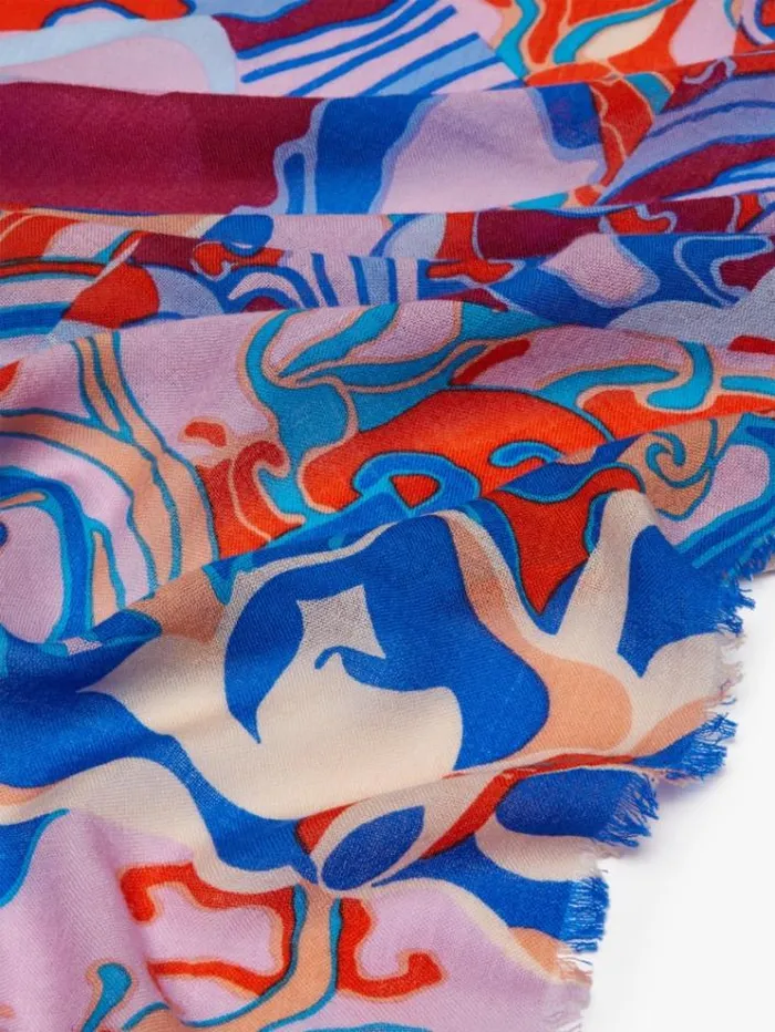 Woman Printed Wool Shawl Antique Rose Maxmara Scarves And Foulards Woman Printed Wool Shawl Antique Rose Maxmara Scarves And Foulards