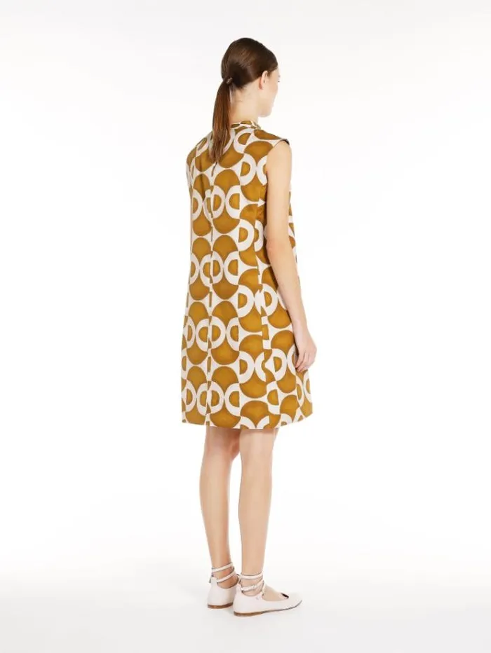 Woman Reversible Printed Poplin Dress Ochre Maxmara Dresses Woman Reversible Printed Poplin Dress Ochre Maxmara Dresses
