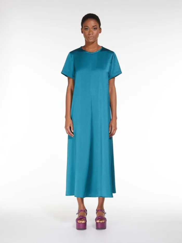 Woman Satin Tshirt Dress Oil Maxmara Dresses