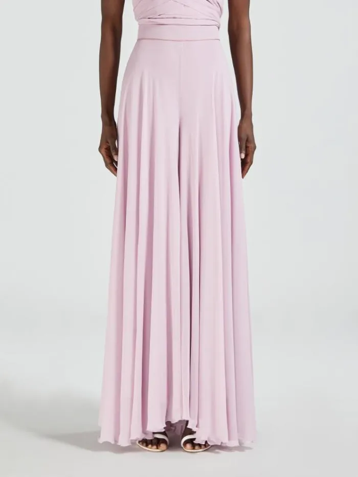 Woman Silk Georgette Trousers Lilac Maxmara Bridal Clothing