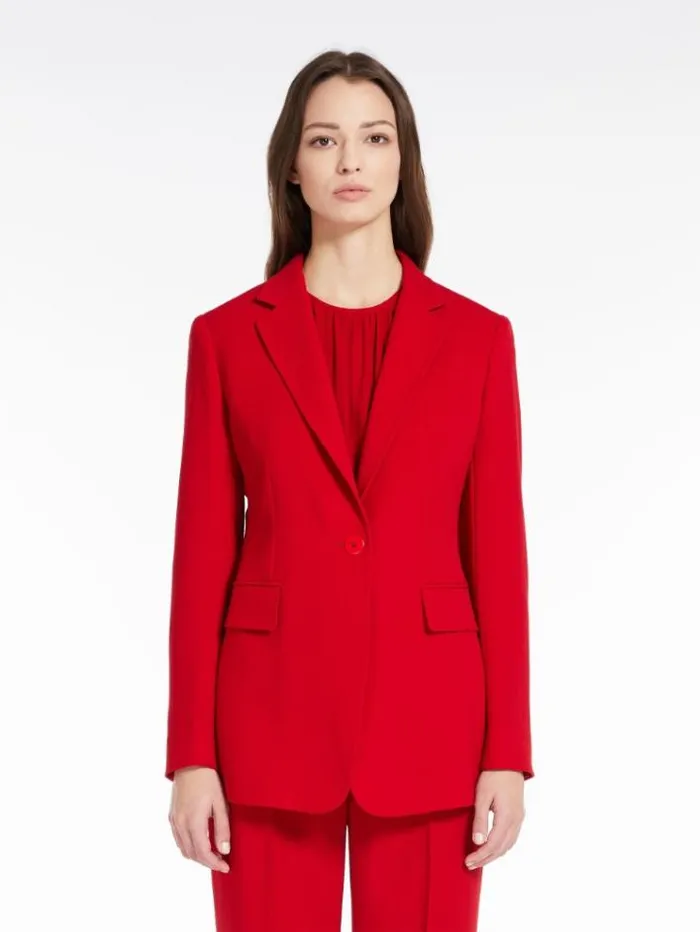 Woman Singlebreasted Wool Jacket Red Maxmara Suit