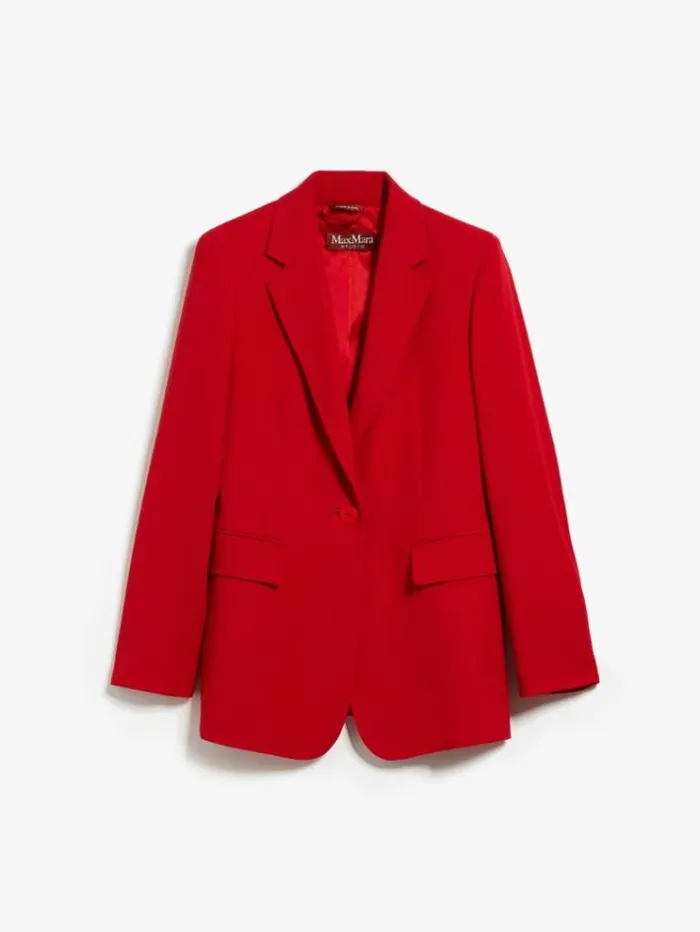 Woman Singlebreasted Wool Jacket Red Maxmara Suit Woman Singlebreasted Wool Jacket Red Maxmara Suit