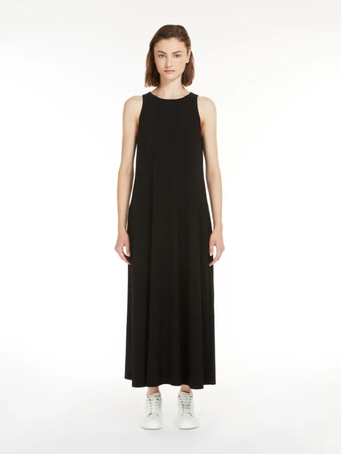 Woman Stretch Jersey Aline Dress Black Maxmara Dresses