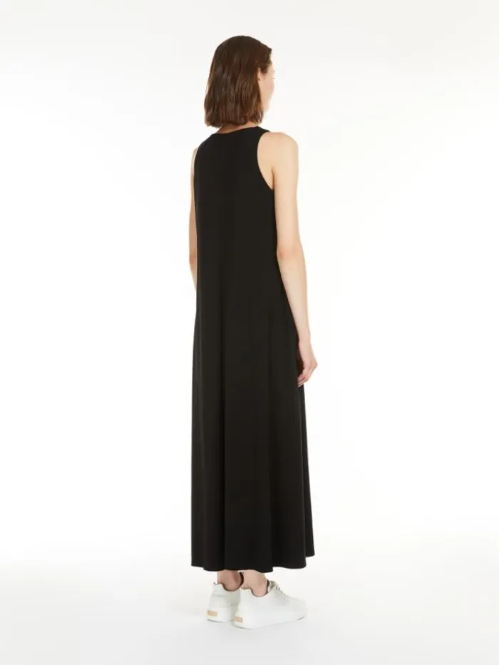 Woman Stretch Jersey Aline Dress Black Maxmara Dresses