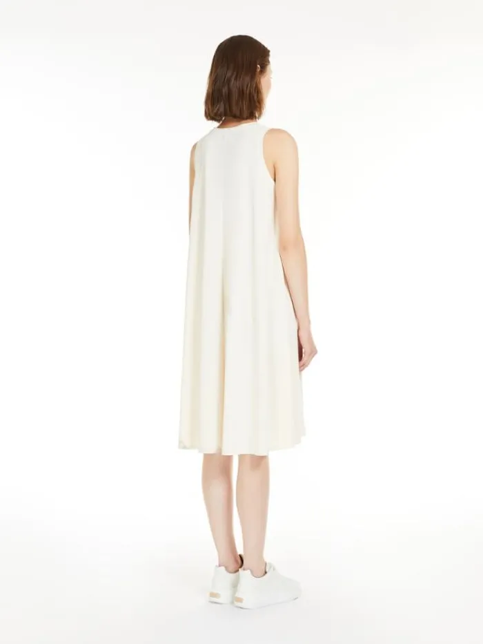 Woman Stretch Jersey Aline Dress Ivory Maxmara Dresses