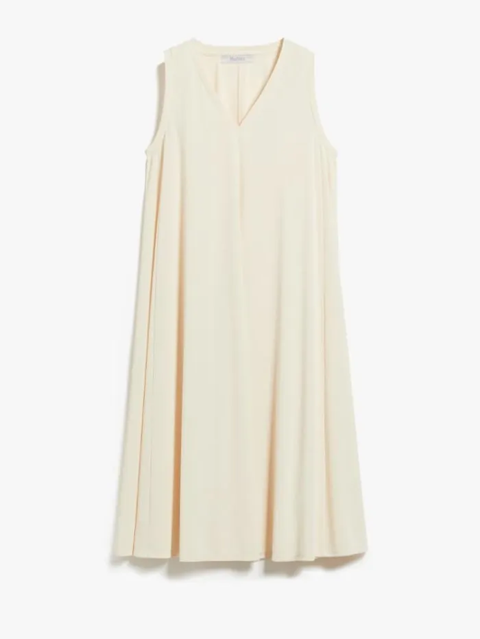 Woman Stretch Jersey Aline Dress Ivory Maxmara Dresses