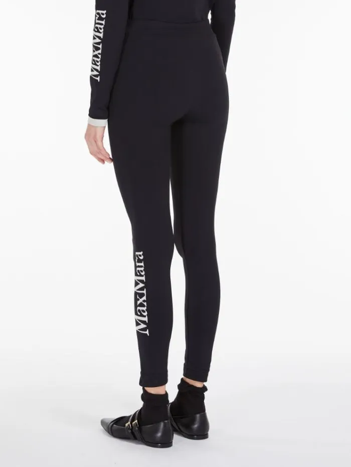 Woman Stretch Technical Fabric Leggings Black Maxmara Hosiery Woman Stretch Technical Fabric Leggings Black Maxmara Hosiery