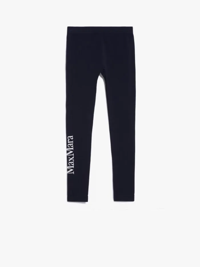 Woman Stretch Technical Fabric Leggings Black Maxmara Hosiery Woman Stretch Technical Fabric Leggings Black Maxmara Hosiery