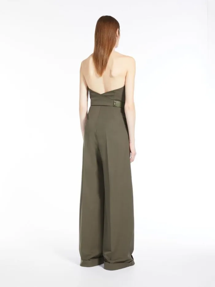 Woman Stretch Wool Bustier Jumpsuit Kaki Maxmara Jumpsuits Woman Stretch Wool Bustier Jumpsuit Kaki Maxmara Jumpsuits