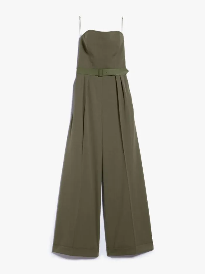 Woman Stretch Wool Bustier Jumpsuit Kaki Maxmara Jumpsuits Woman Stretch Wool Bustier Jumpsuit Kaki Maxmara Jumpsuits