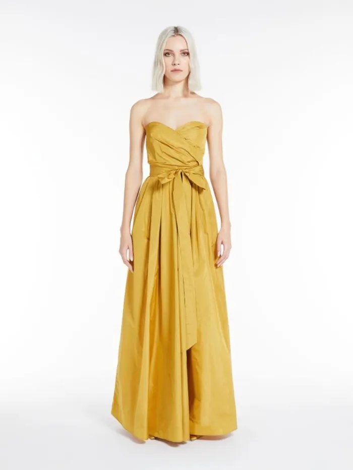 Woman Taffeta Bustier Dress Ochre Maxmara Dresses