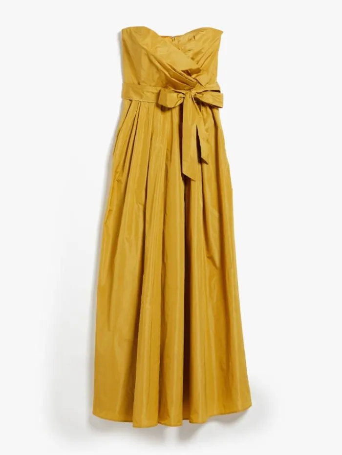 Woman Taffeta Bustier Dress Ochre Maxmara Dresses Woman Taffeta Bustier Dress Ochre Maxmara Dresses