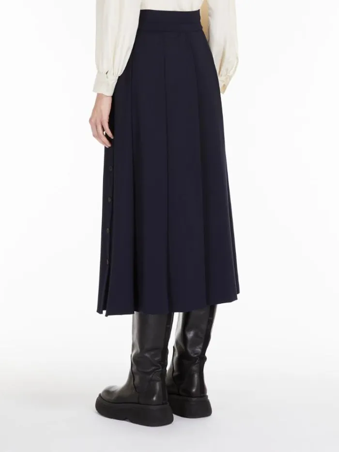 Woman Technical Wool Gabardine Skirt Ultramarine Maxmara Skirts Woman Technical Wool Gabardine Skirt Ultramarine Maxmara Skirts