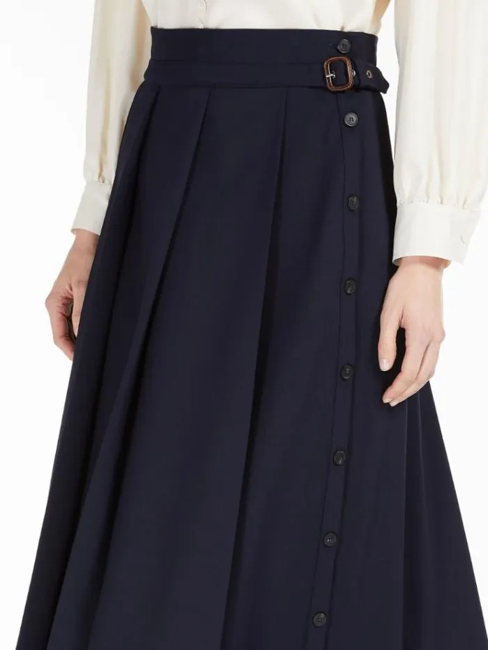 Woman Technical Wool Gabardine Skirt Ultramarine Maxmara Skirts Woman Technical Wool Gabardine Skirt Ultramarine Maxmara Skirts