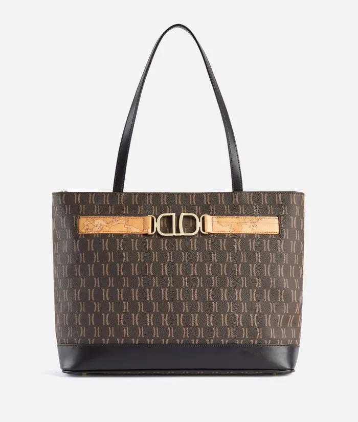 Woman Totes Alviero Martini 3d Monogram Shopper Bag Black