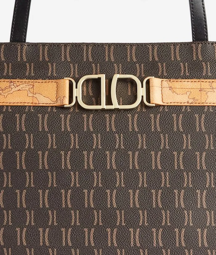 Woman Totes Alviero Martini 3d Monogram Shopper Bag Black