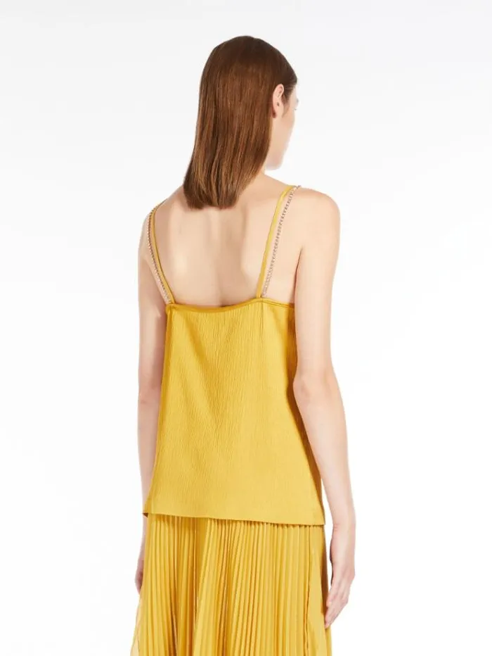 Woman Viscose Crepon Top Ochre Maxmara Shirts And Tops Woman Viscose Crepon Top Ochre Maxmara Shirts And Tops