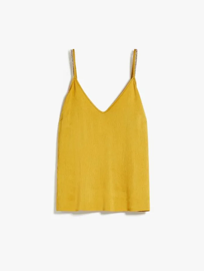 Woman Viscose Crepon Top Ochre Maxmara Shirts And Tops Woman Viscose Crepon Top Ochre Maxmara Shirts And Tops