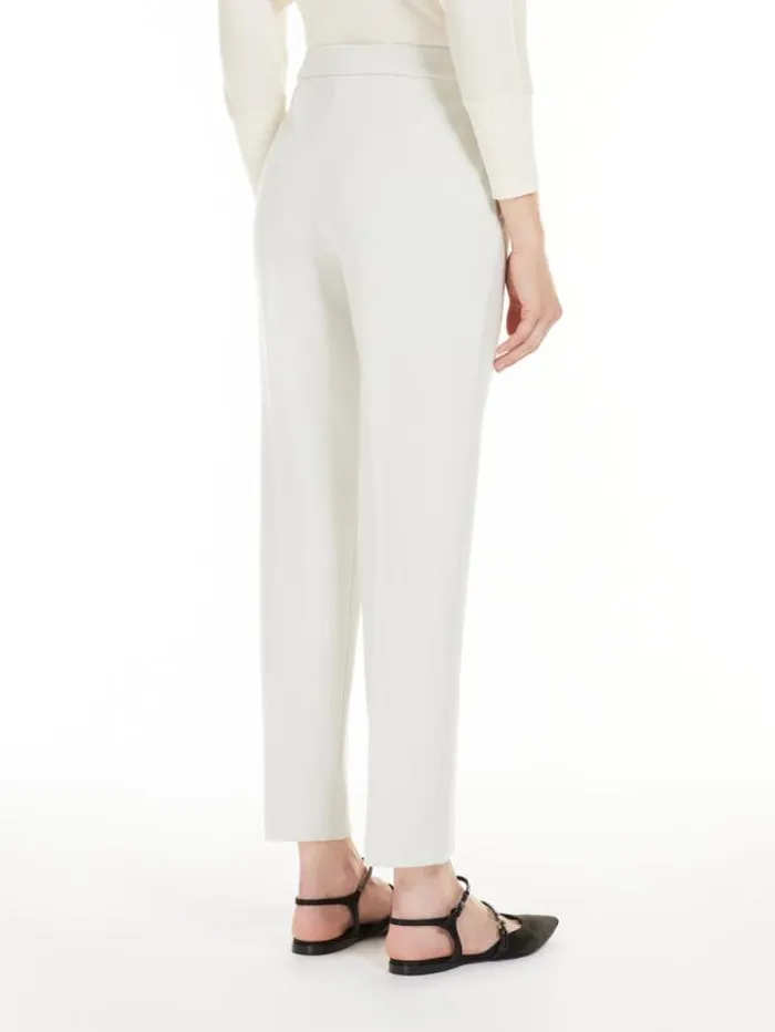 Woman Viscose Jersey Trousers Pearl Grey Maxmara Trousers Woman Viscose Jersey Trousers Pearl Grey Maxmara Trousers