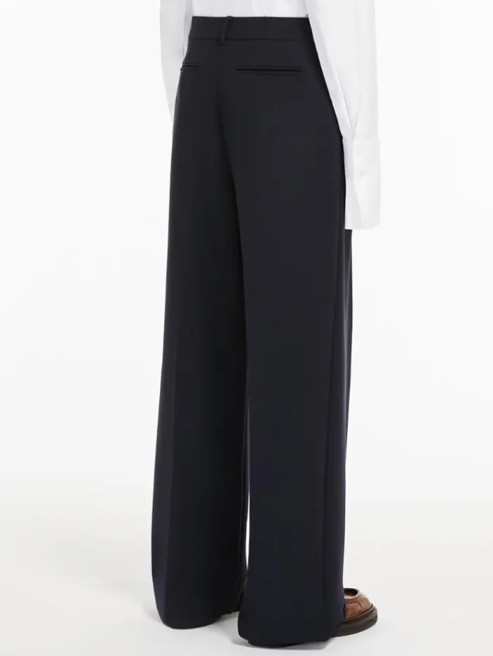 Woman Widefit Stretch Wool Trousers Midnightblue Maxmara Trousers Woman Widefit Stretch Wool Trousers Midnightblue Maxmara Trousers