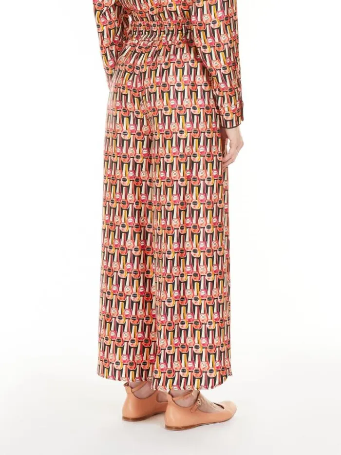 Woman Wide Silk Trousers Salmon Maxmara Trousers Woman Wide Silk Trousers Salmon Maxmara Trousers