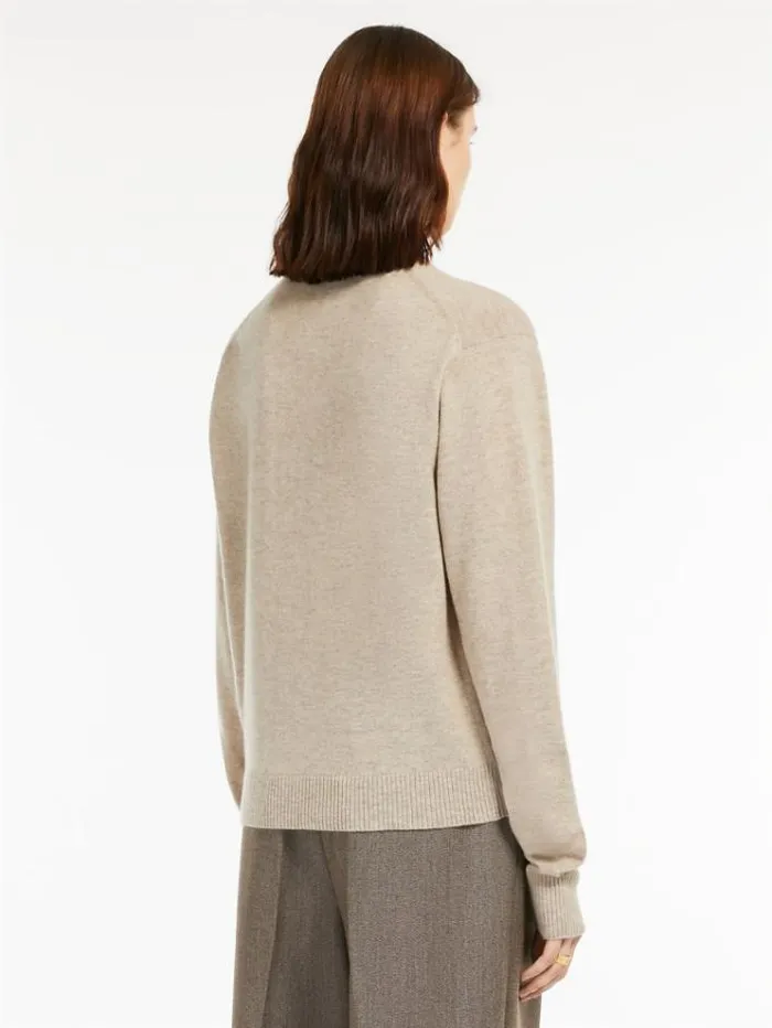 Woman Wool And Cashmere Vneck Sweater Beige Maxmara Knitwear And Sweatshirts Woman Wool And Cashmere Vneck Sweater Beige Maxmara Knitwear And Sweatshirts