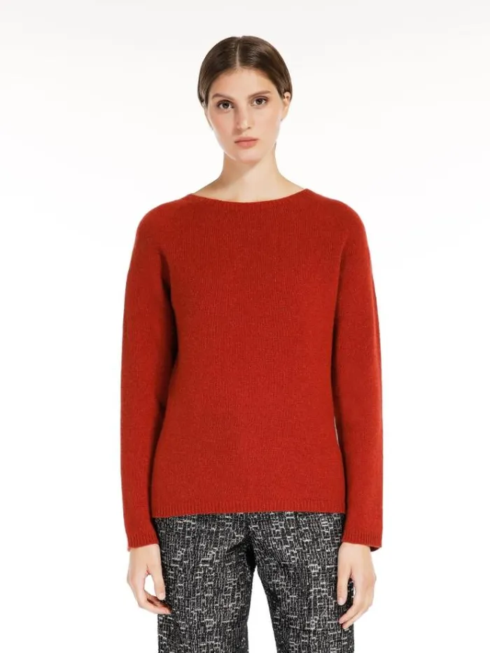 Woman Wool And Cashmere Yarn Sweater Orange Maxmara Knitwear And Sweatshirts