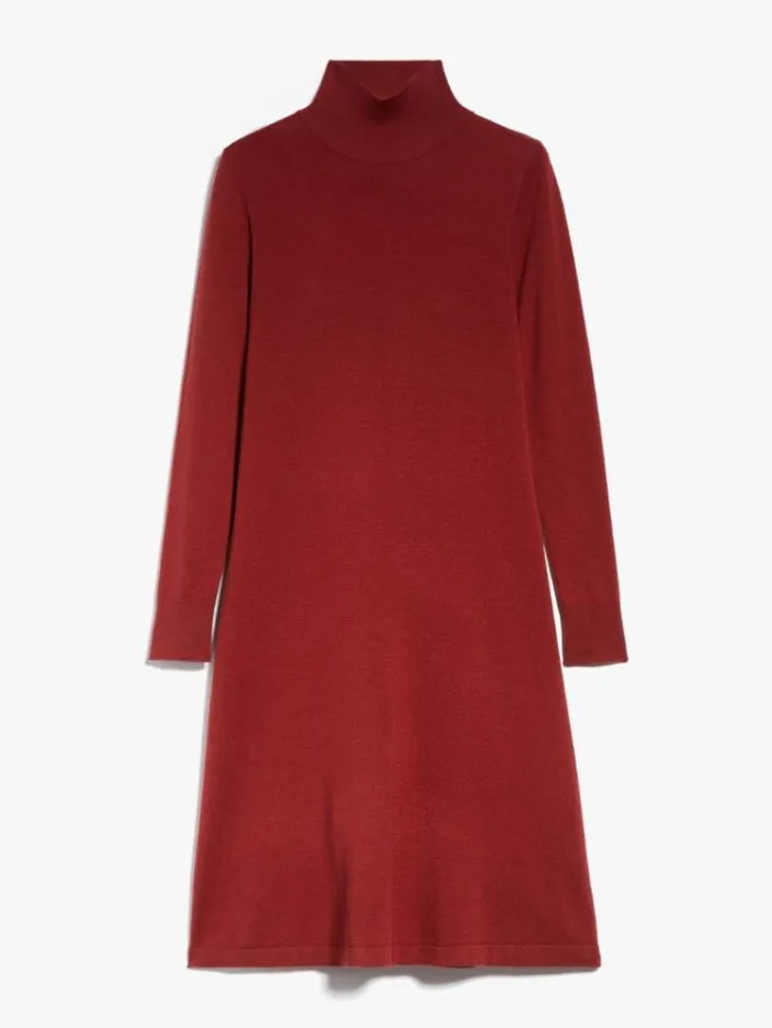 Woman Wool And Silk Yarn Dress Bordeaux Maxmara Dresses Woman Wool And Silk Yarn Dress Bordeaux Maxmara Dresses