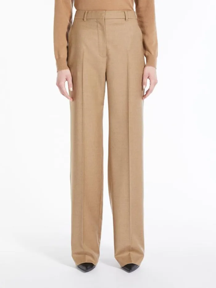 Woman Wool Flannel Trousers Camel Maxmara Suit
