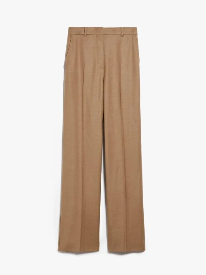 Woman Wool Flannel Trousers Camel Maxmara Suit Woman Wool Flannel Trousers Camel Maxmara Suit