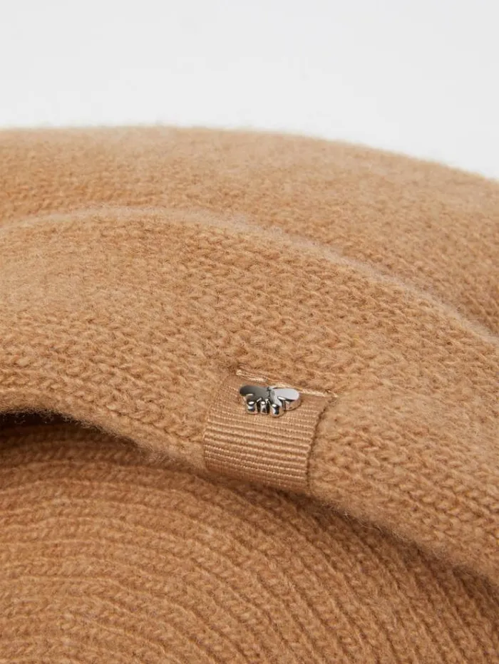 Woman Wool Knit Beret Camel Maxmara Hats