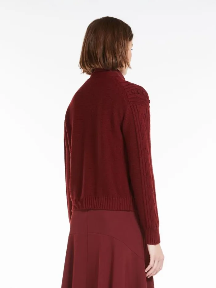 Woman Wool Yarn Cardigan Brick Red Maxmara Knitwear And Sweatshirts Woman Wool Yarn Cardigan Brick Red Maxmara Knitwear And Sweatshirts