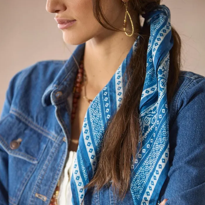 Women Agua Fresca Bandana Blue Sundance Catalog Scarves and Gloves Women Agua Fresca Bandana Blue Sundance Catalog Scarves and Gloves