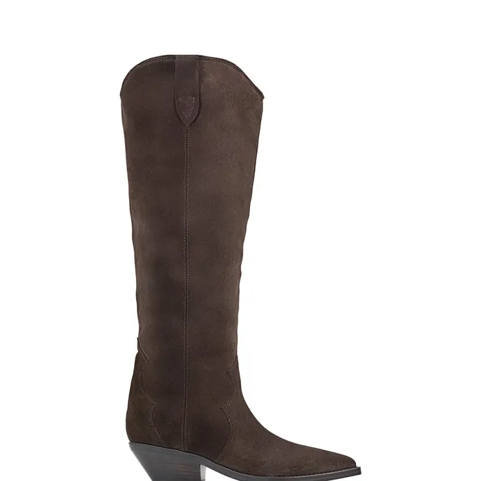 Women Ander Western Boot Dark Brown Suede Marc Fisher Boots