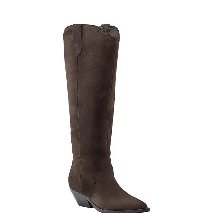 Women Ander Western Boot Dark Brown Suede Marc Fisher Boots