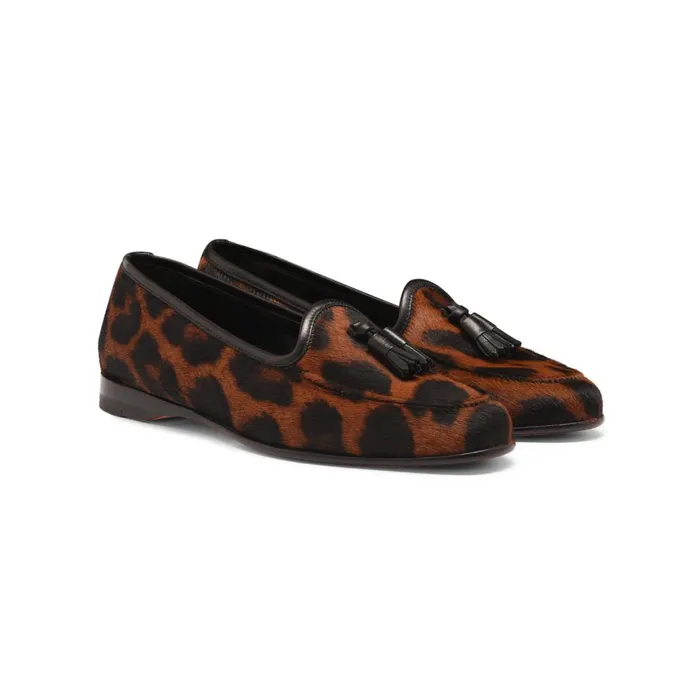 Women AnimalPrint Cavallino Andrea Tassel Loafer Santoni Loafers