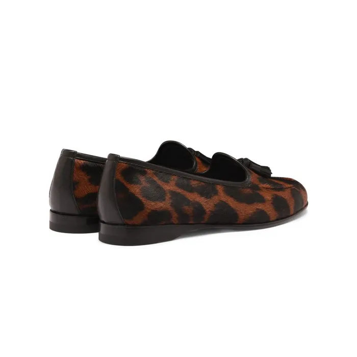 Women AnimalPrint Cavallino Andrea Tassel Loafer Santoni Loafers