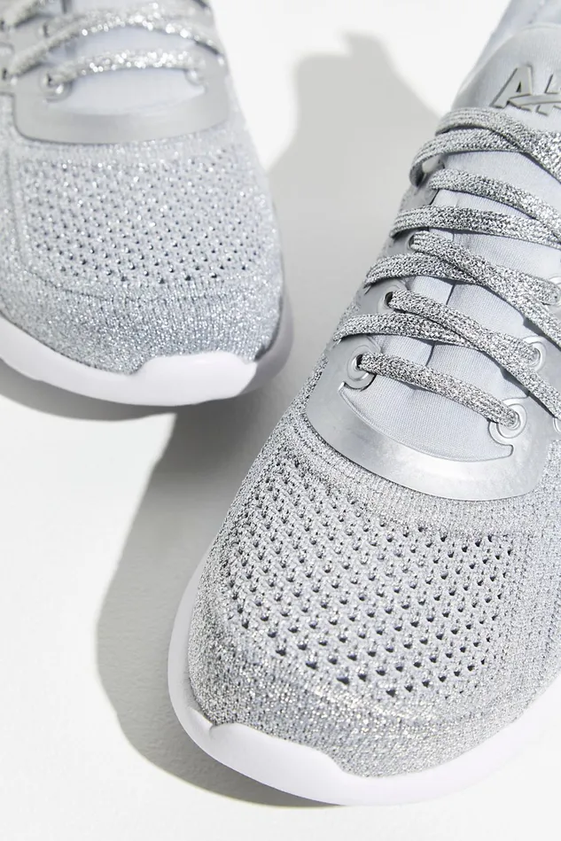 Women Athletic Shoes Free People Apl Techloom Metallic Trainers Metallic Silver White