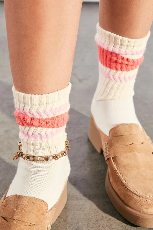 Women Athletic Shoes Free People Retro Stripe Tube Socks Sorbet