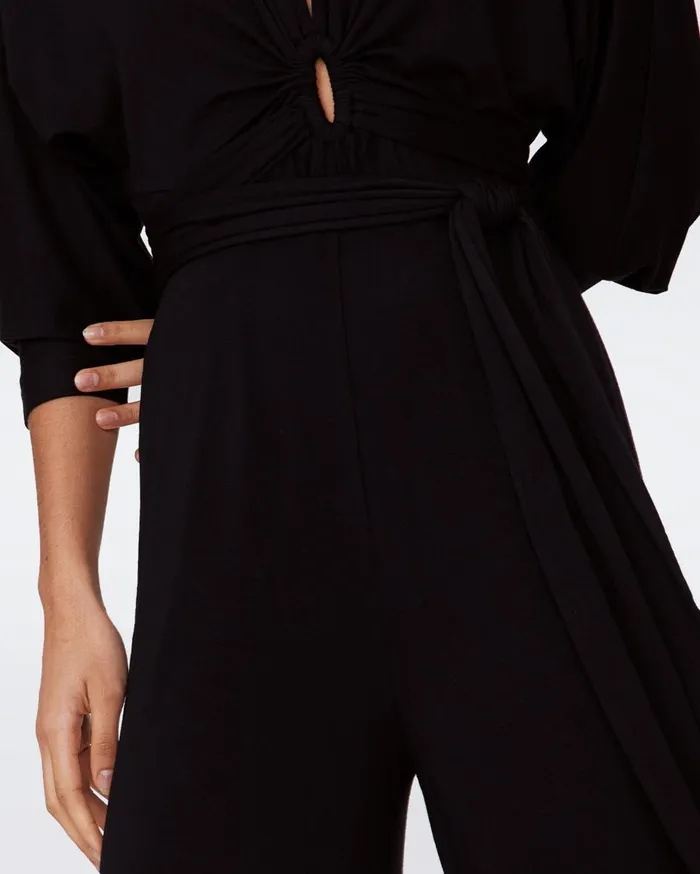 Women Aurelia Jumpsuit Black DVF Jumpsuits and Rompers