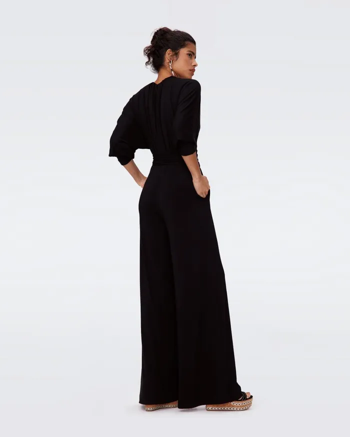 Women Aurelia Jumpsuit Black DVF Jumpsuits and Rompers