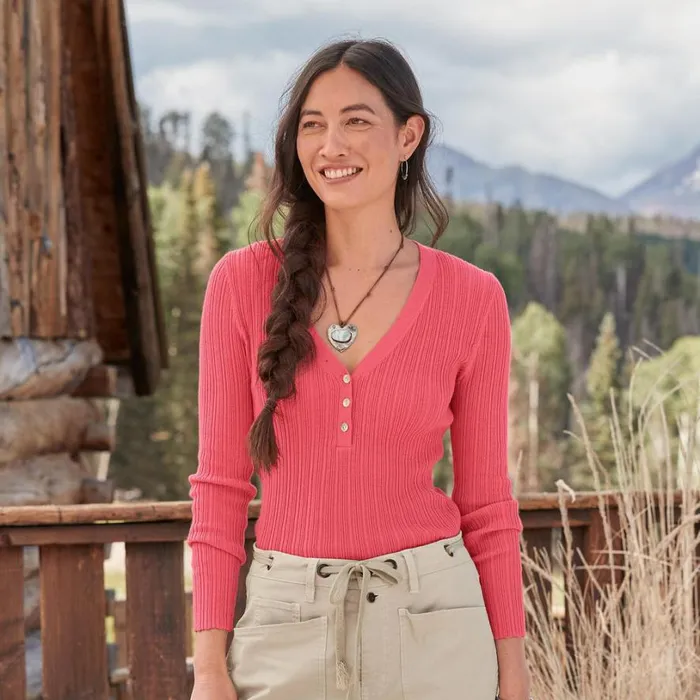 Women Averie Rib Henley Pear Sundance Catalog Sweaters Women Averie Rib Henley Pear Sundance Catalog Sweaters